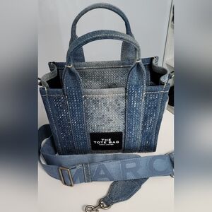 The Crystal denim Small Tote Bag